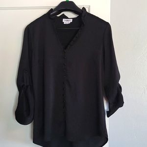 Express Black Portofino Slim Blouse